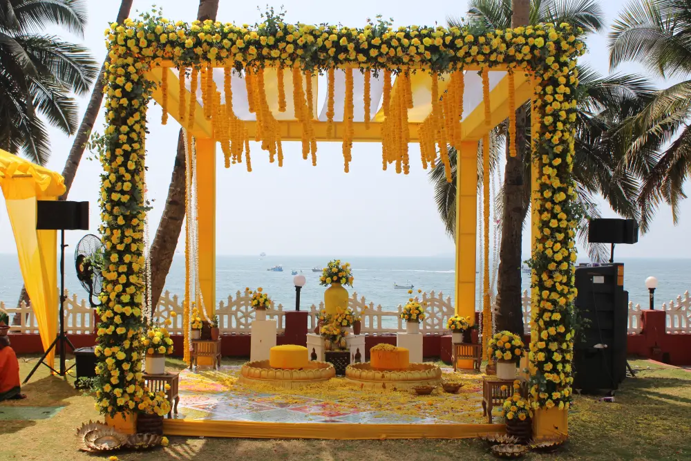 Haldi Ceremony Decoration at Goa Villagio - Beach Wedding Resort in South Goa
